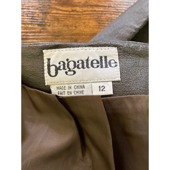 Bagatelle brown leather pencil mini skirt - Picture 3 of 10